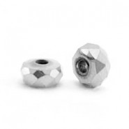 Hematite beads faceted disc 4x2mm Silver grey